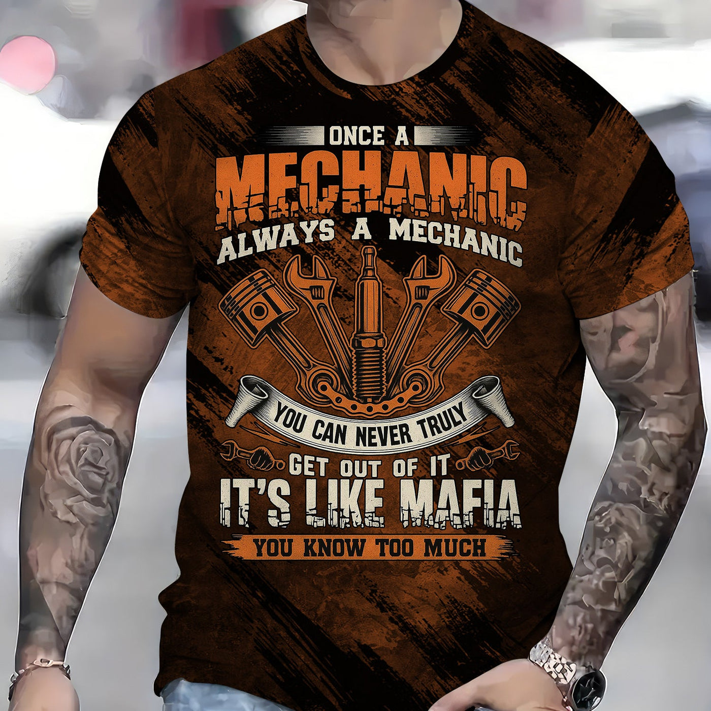Blisscorners Once A Mechanic Always A Mechanic Shirt Funny Printed Vintage Mechanic Unisex T Shirt Mechanic Tools Design