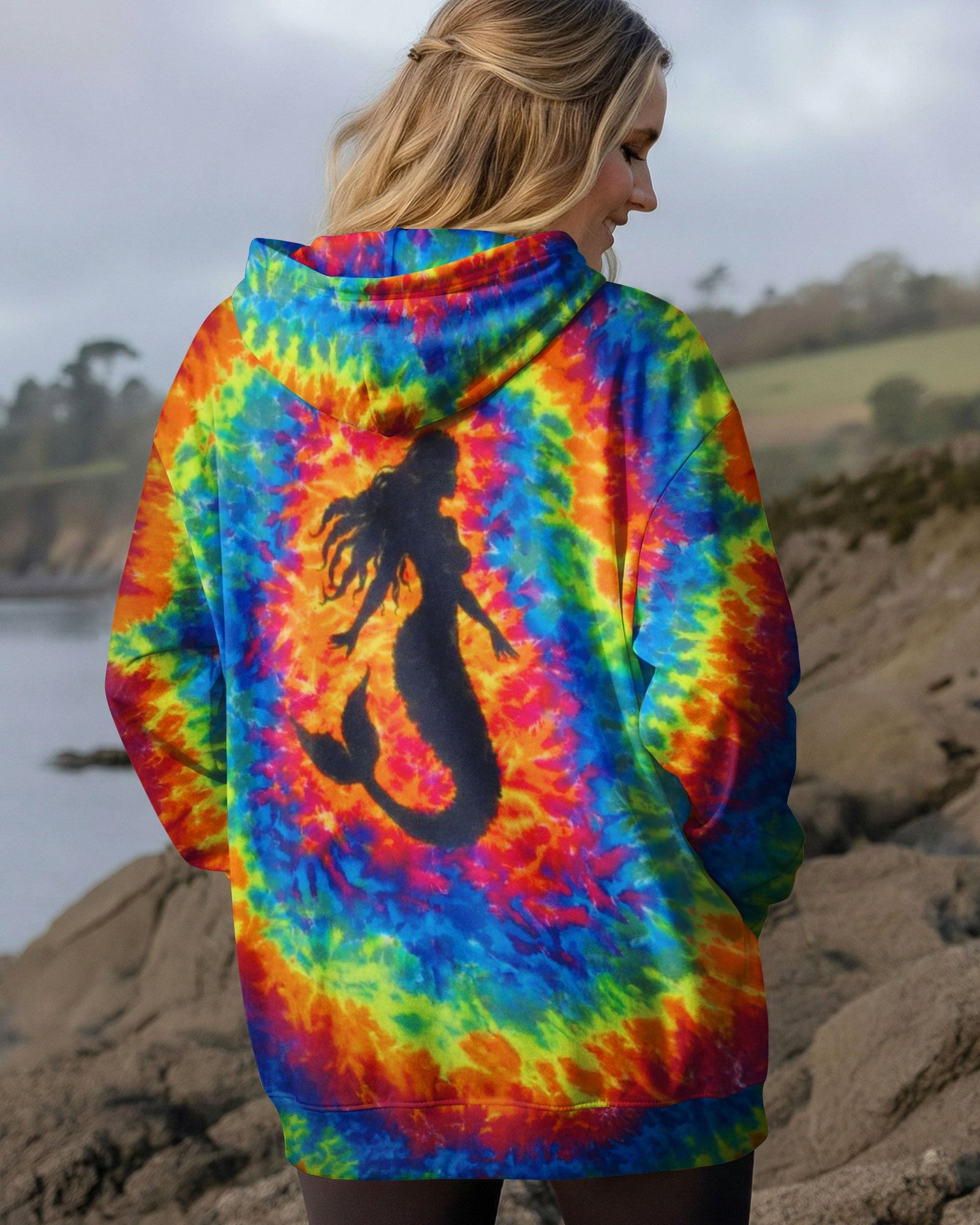 BLISSCORNERS MERMAID COLORFUL SWIRL  ALL OVER PRINT