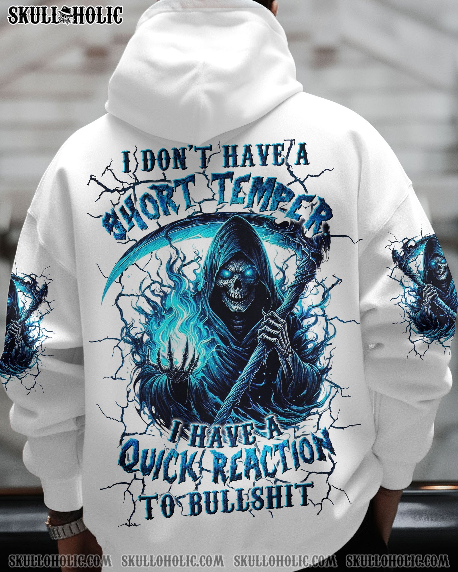 BLISSCORNERS I DON'T HAVE A SHORT TEMPER SKULL REAPER ALL OVER PRINT