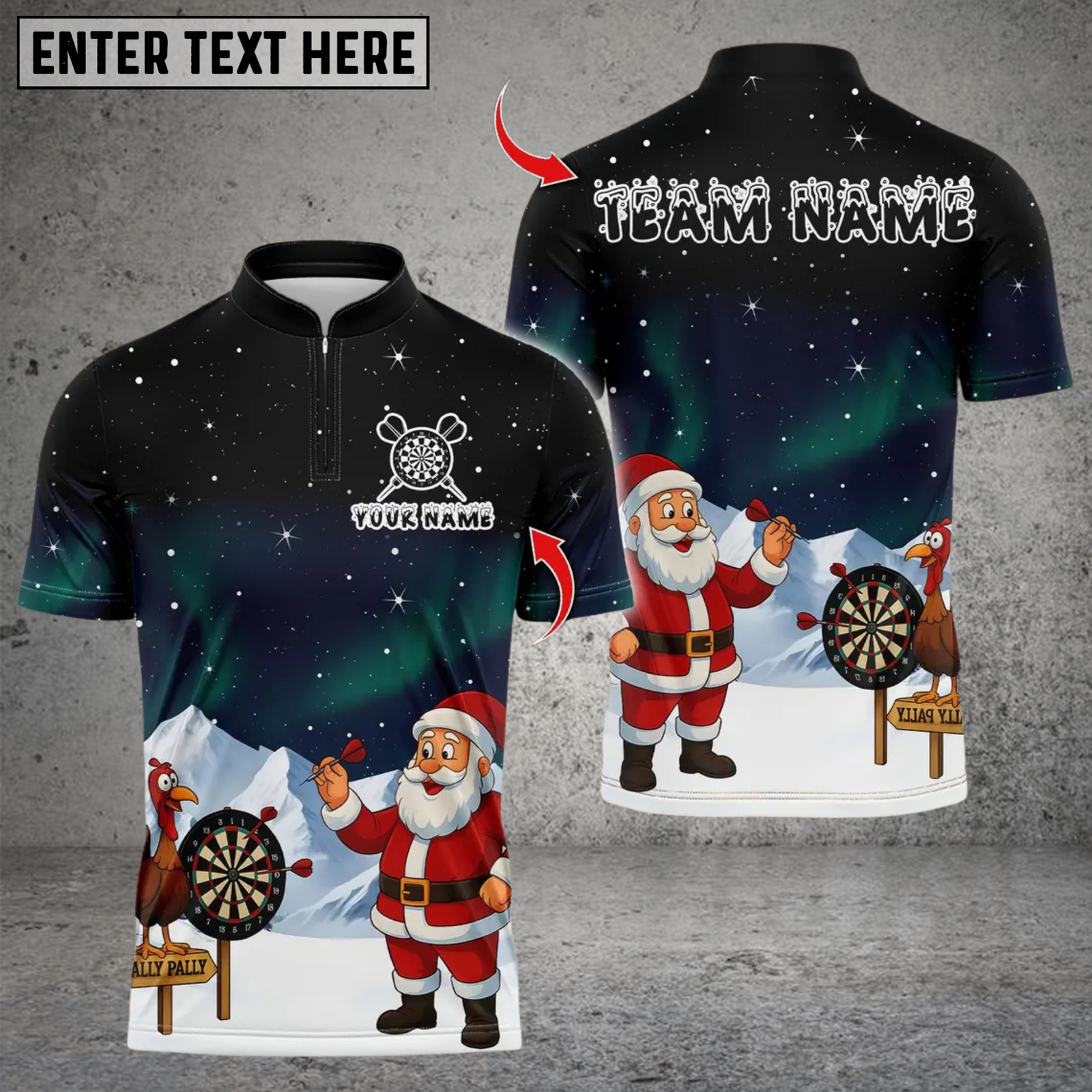 Blisscorners Funny Santa Playing Darts Personalized Name 3D Unisex Shirt