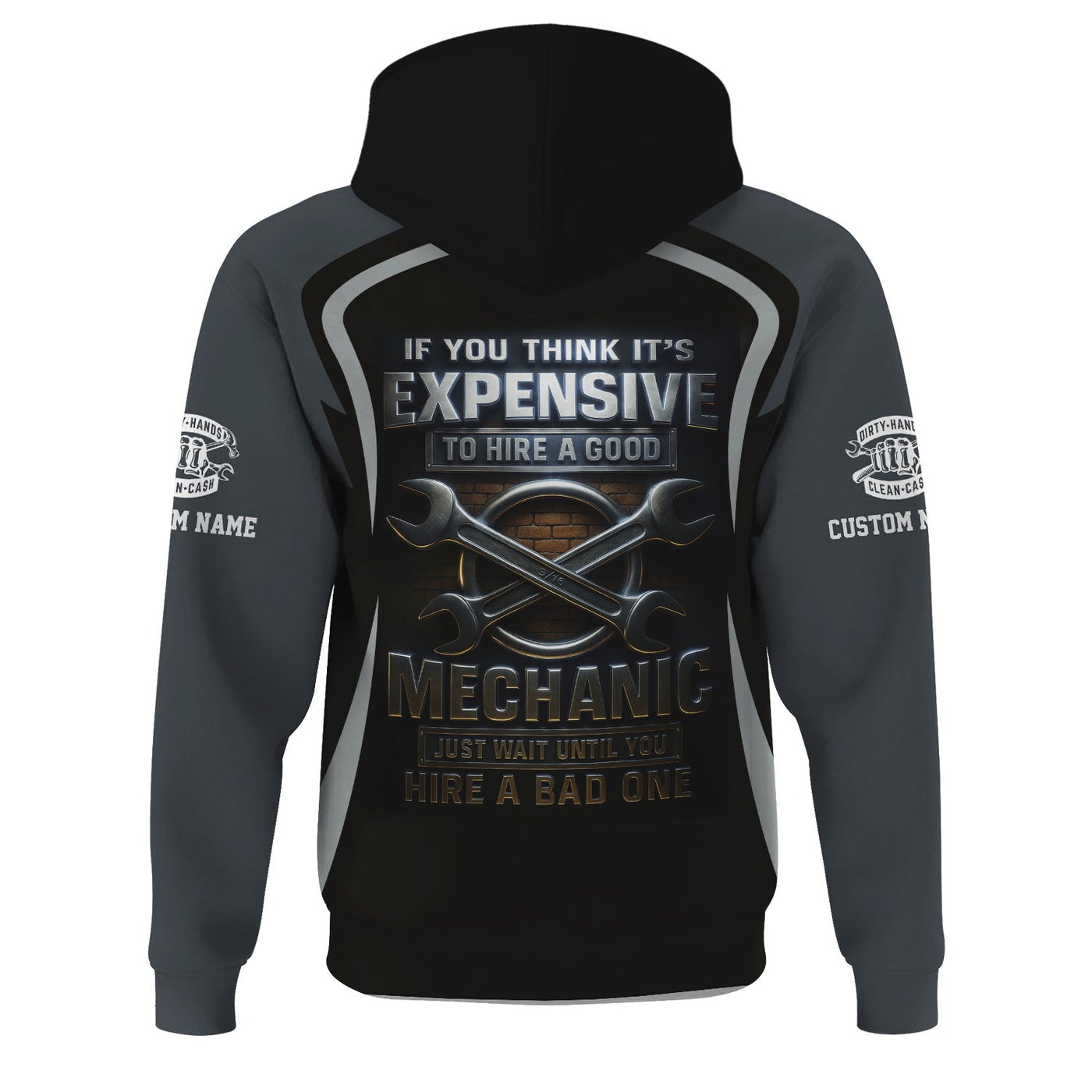 Blisscorners Personalized T-Shirt Just Wait Until You Hire A Bad Mechanic Skull Praying Hand Design Shirt For Mechanics