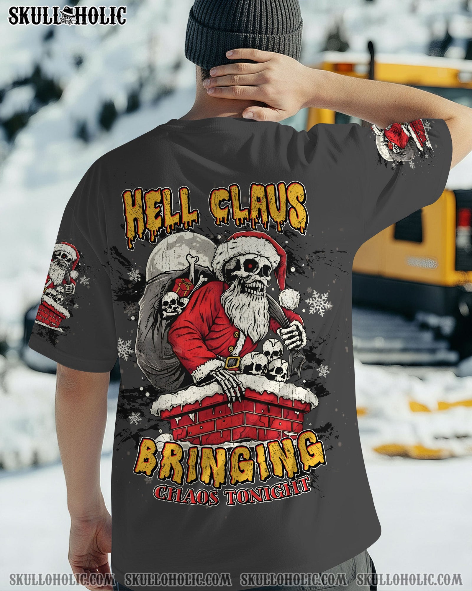 BLISSCORNERS HELL CLAUS SKULL CHRISTMAS ALL OVER PRINT