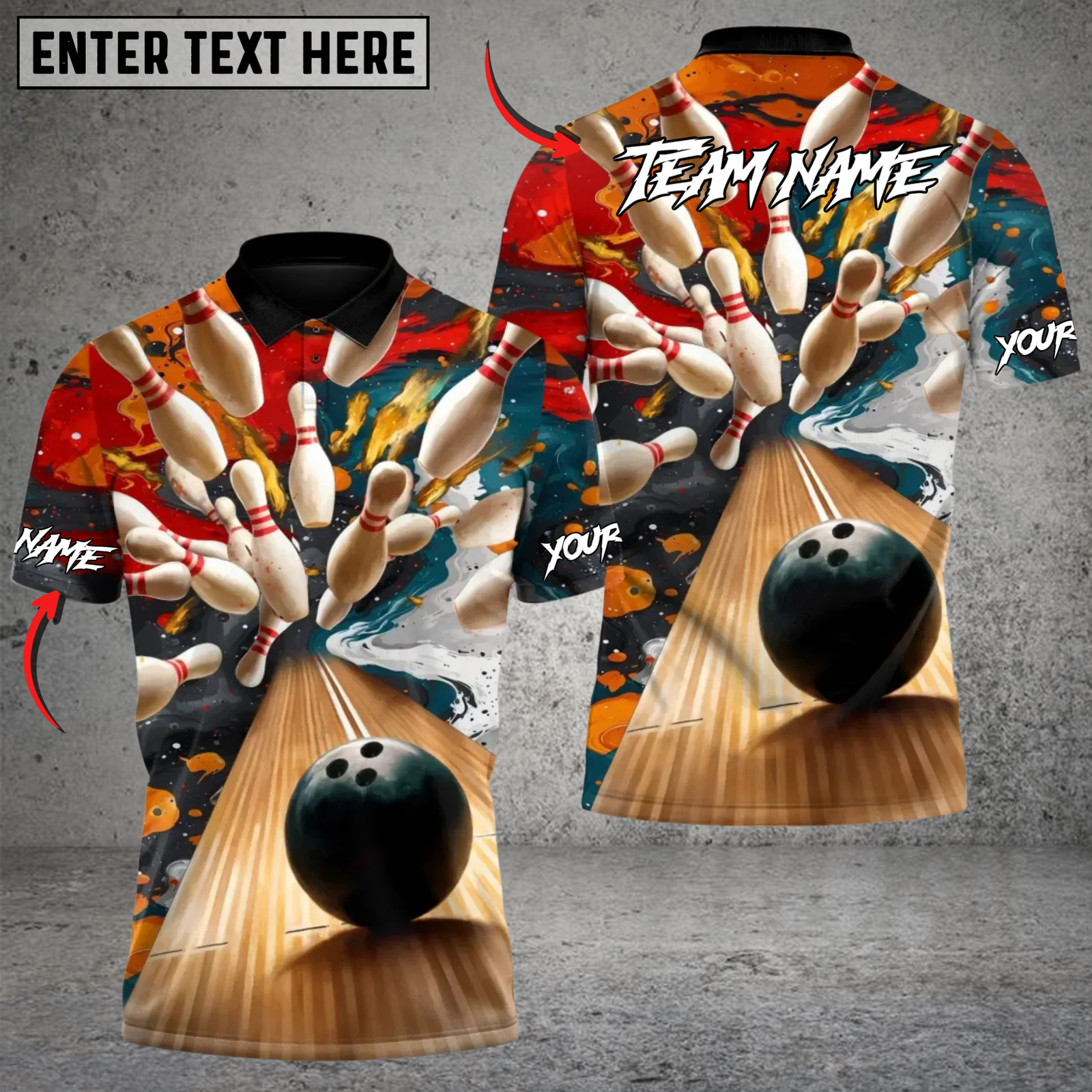 Blisscorners Infinite Bowling Blast Personalized Name 3D Unisex Shirt