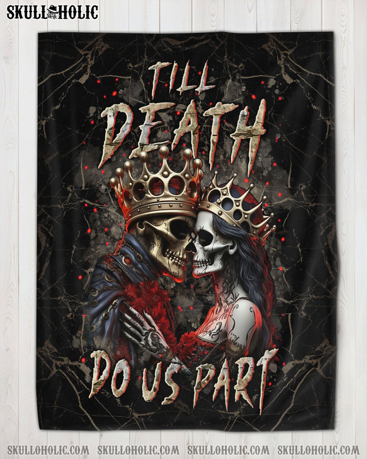 BLISSCORNERS PERSONALIZED TILL DEATH DO US PART COUPLE FLEECE BLANKET