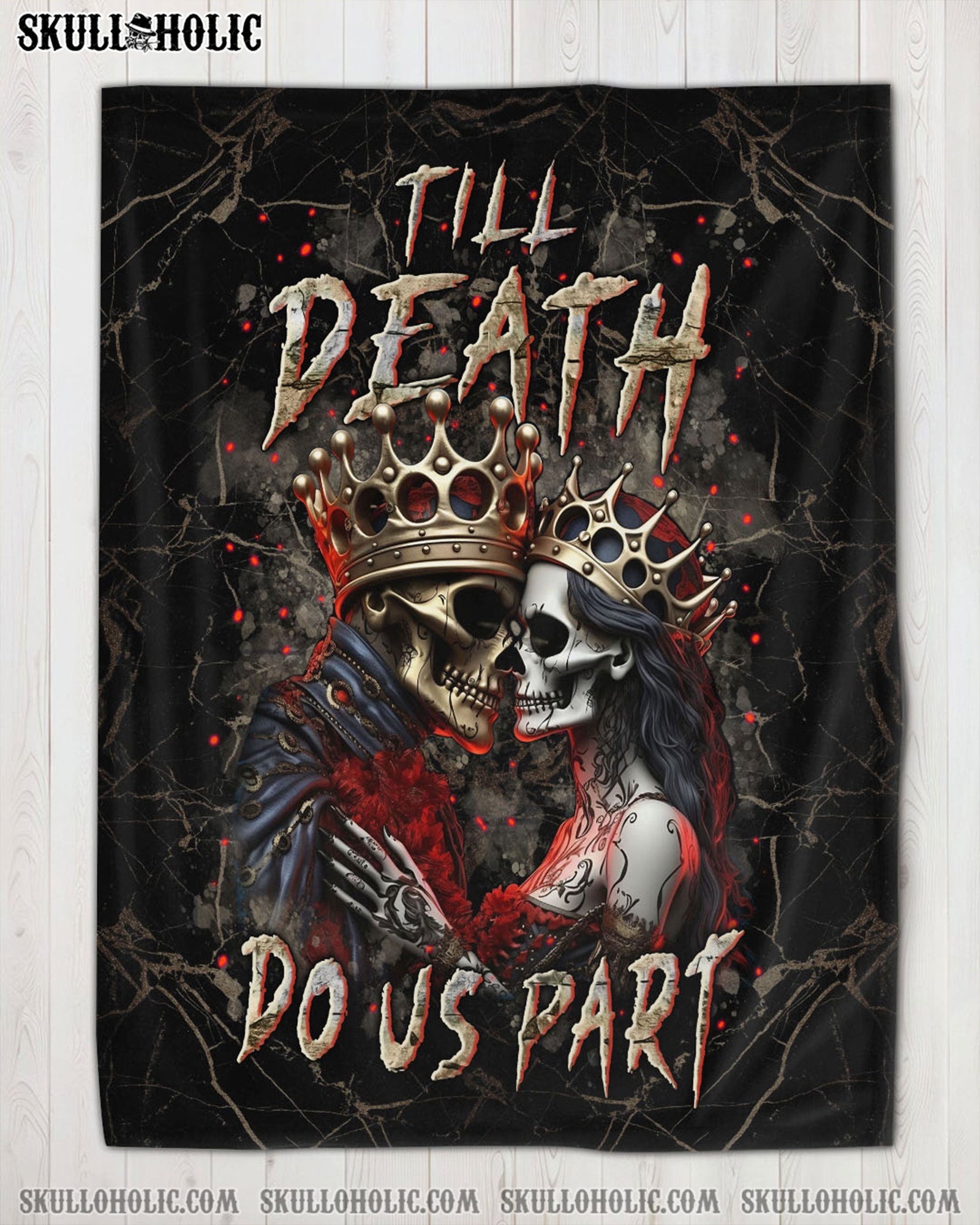 BLISSCORNERS PERSONALIZED TILL DEATH DO US PART COUPLE FLEECE BLANKET