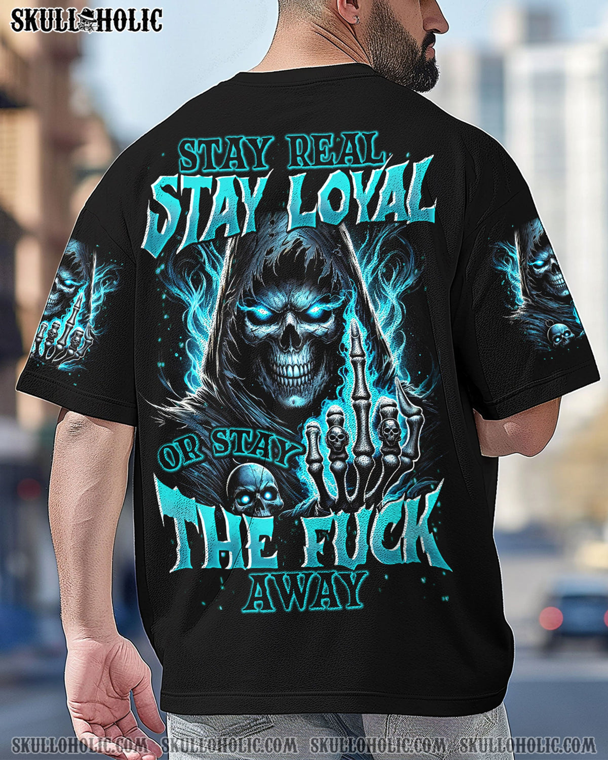 BLISSCORNERS STAY REAL STAY LOYAL SKULL ALL OVER PRINT