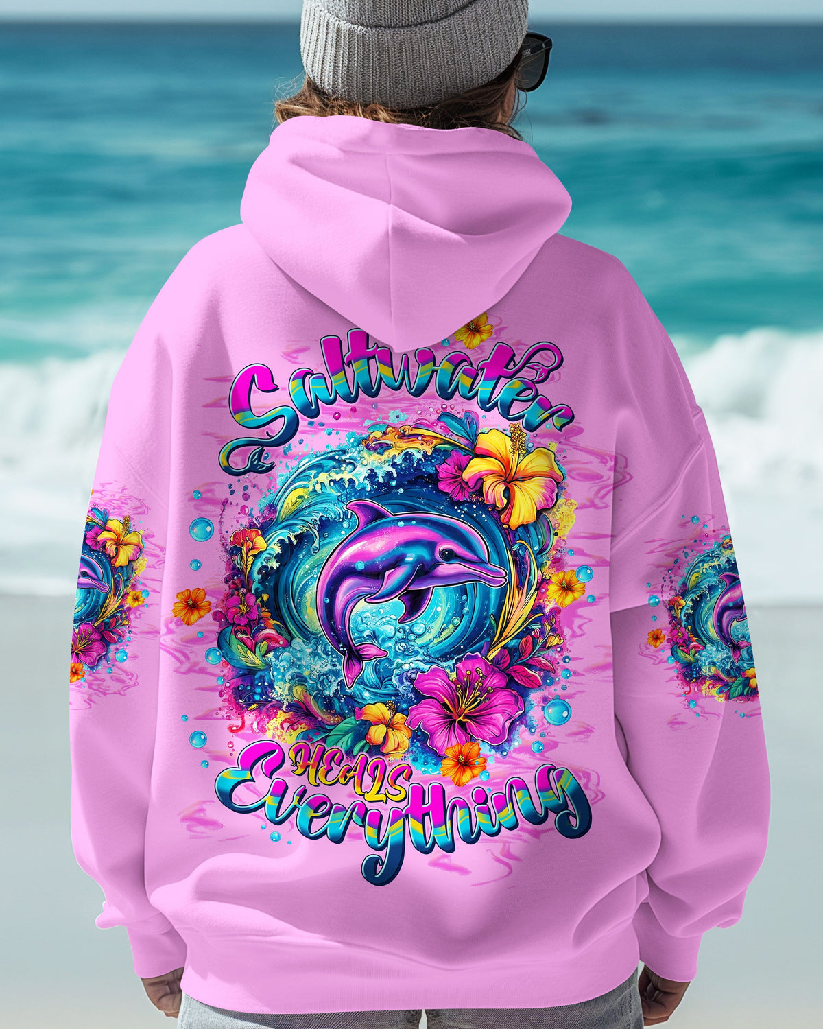 BLISSCORNERS SALTWATER HEALS EVERYTHING DOLPHIN ALL OVER PRINT