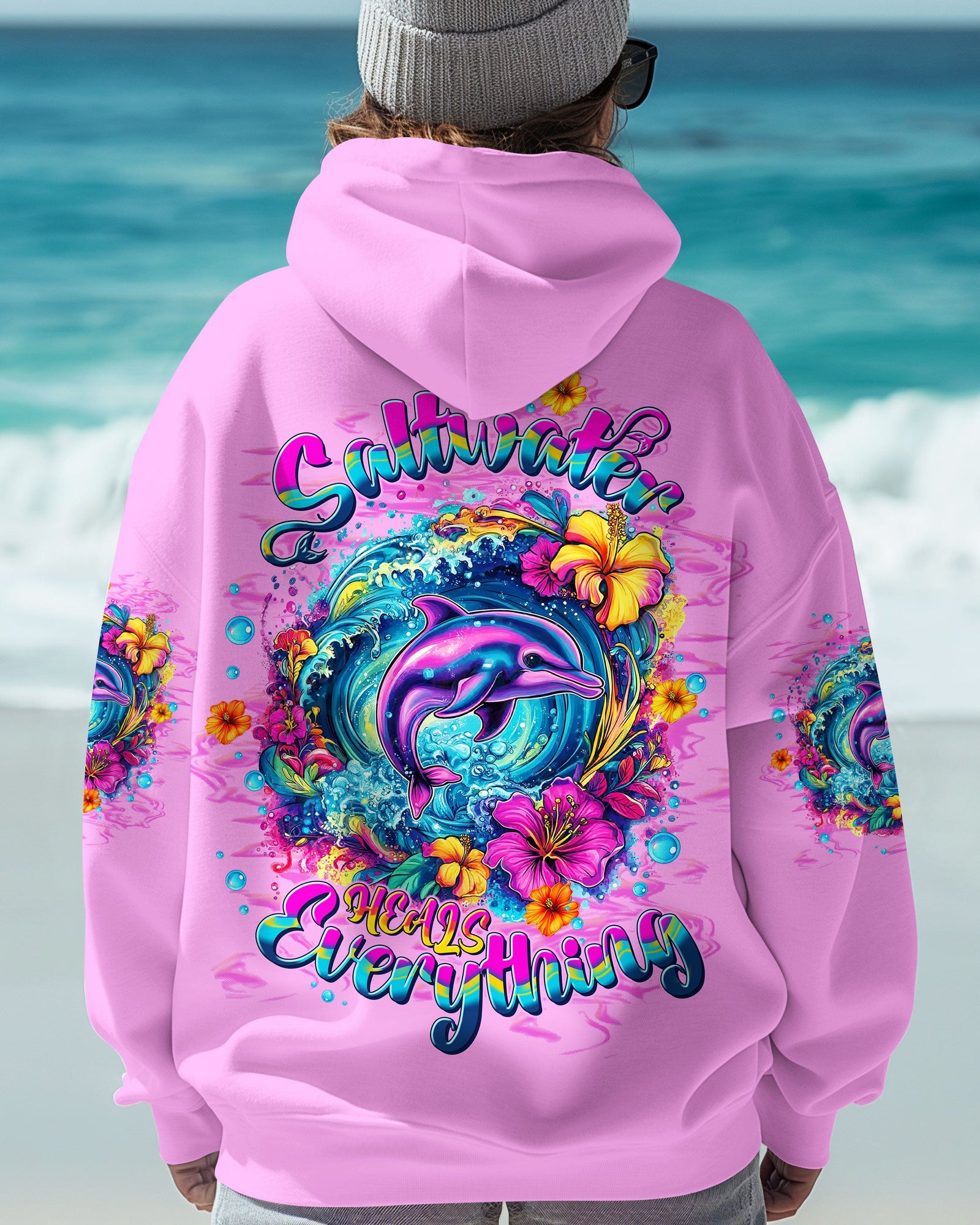 BLISSCORNERS SALTWATER HEALS EVERYTHING DOLPHIN ALL OVER PRINT