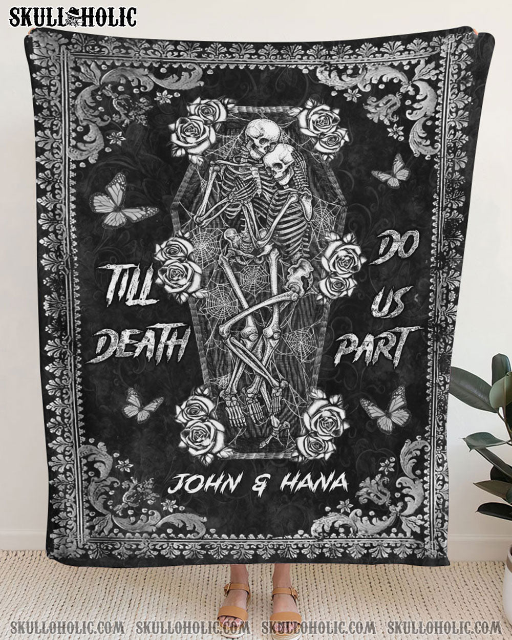 BLISSCORNERS PERSONALIZED TILL DEATH DO US PART FLEECE BLANKET