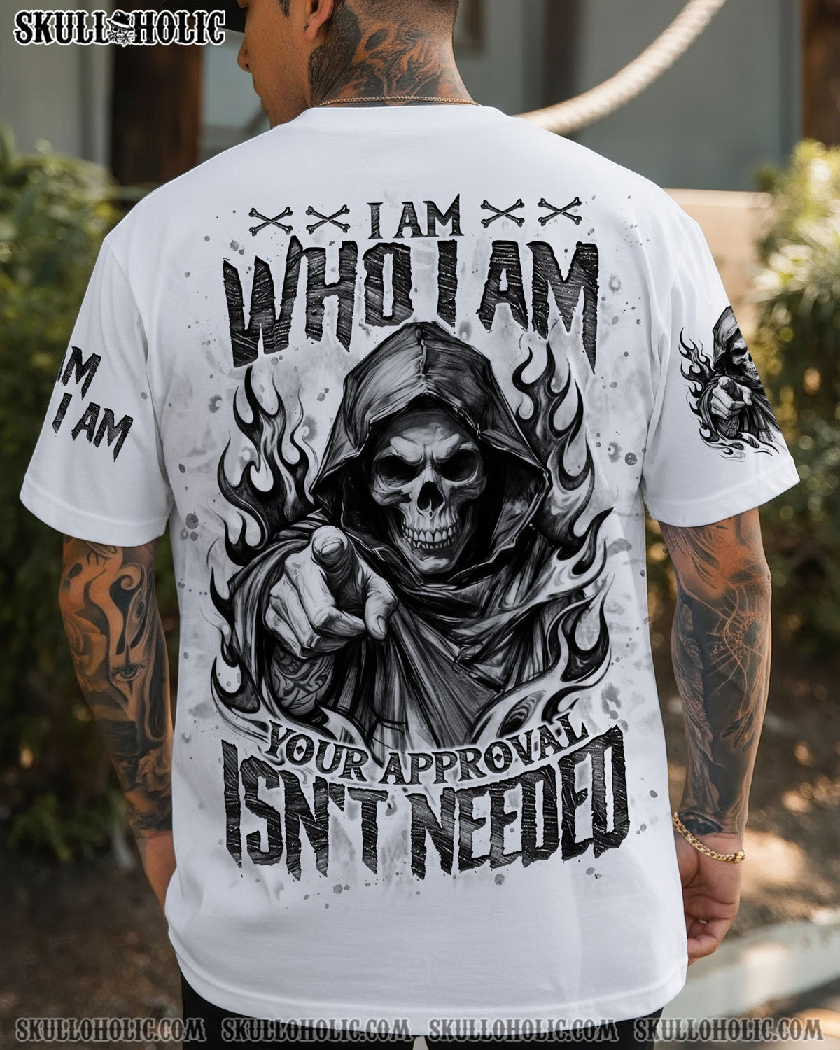 BLISSCORNERS I AM WHO I AM SKULL  REAPER  ALL OVER PRINT