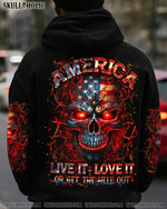 BLISSCORNERS AMERICA LIVE IT LOVE IT OR GET THE HELL OUT ALL OVER PRINT