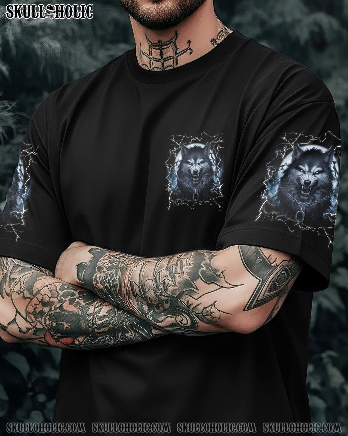 BLISSCORNERS HELLO DARKNESS MY OLD FRIEND WOLF ALL OVER PRINT