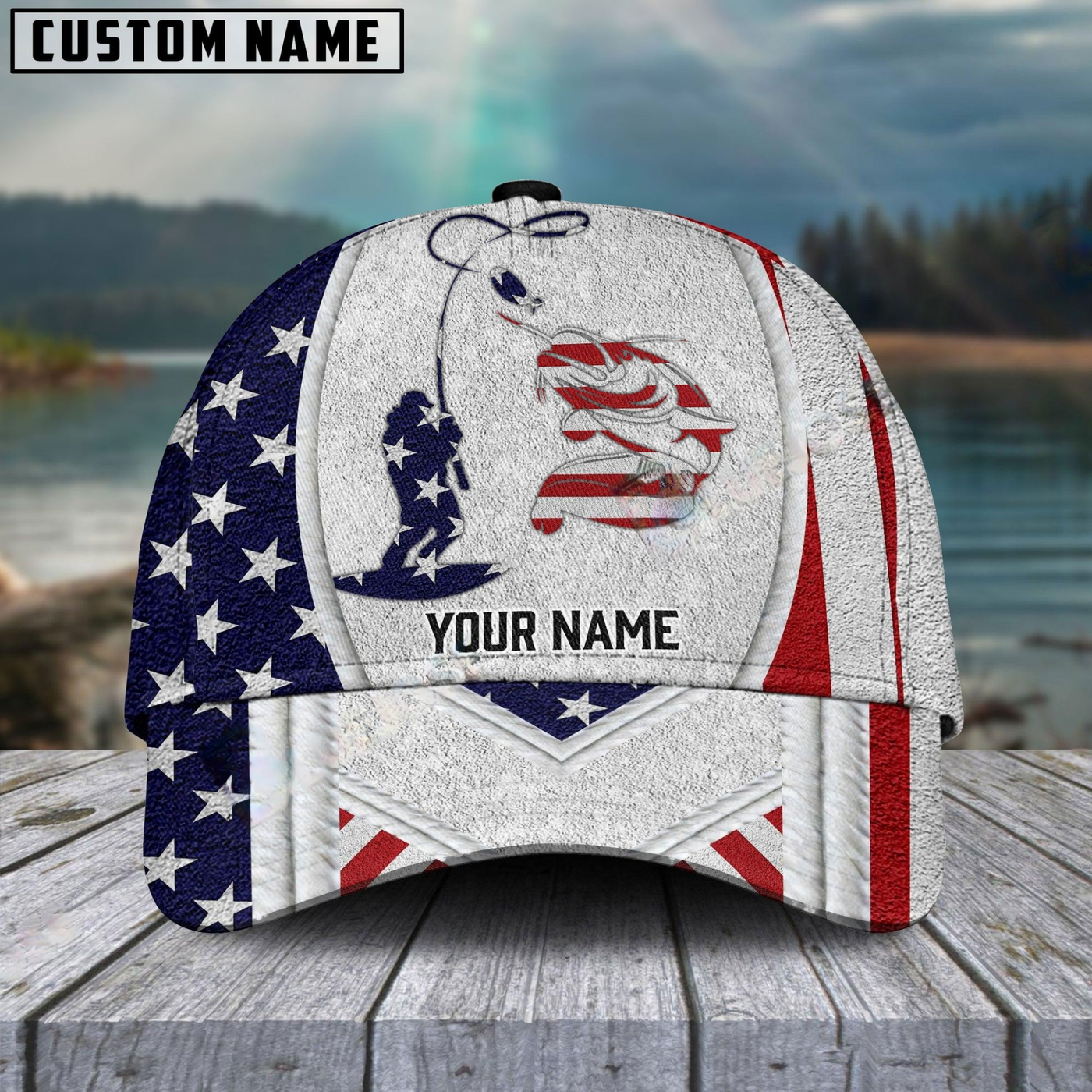 Blisscorners Catfish Fishing American Dusty Style Customized Name 3D Cap
