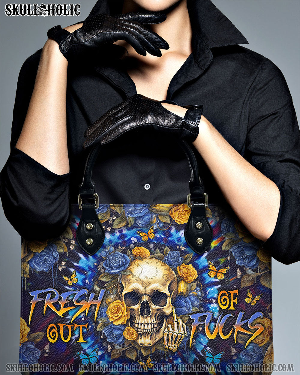 BLISSCORNERS FRESH OUT OF F TIE DYE SKULL LEATHER HANDBAG