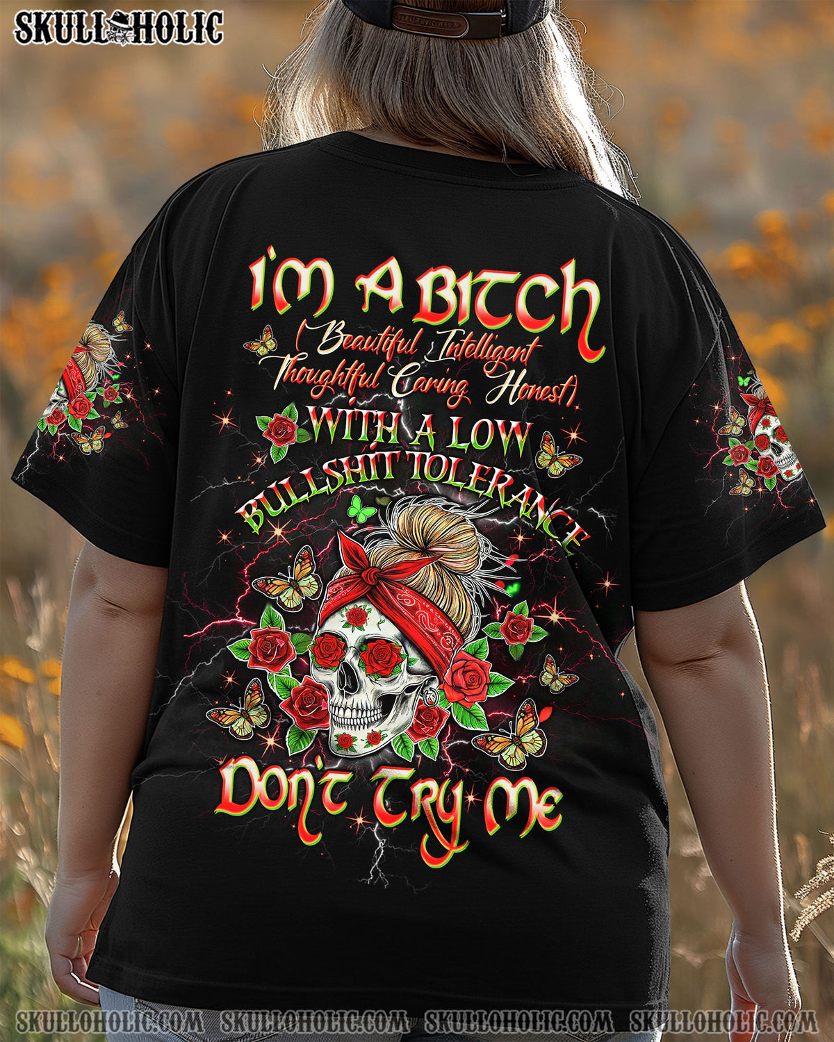 BLISSCORNERS I HOLD A BEAST AN ANGEL MESSY BUN ALL OVER PRINT