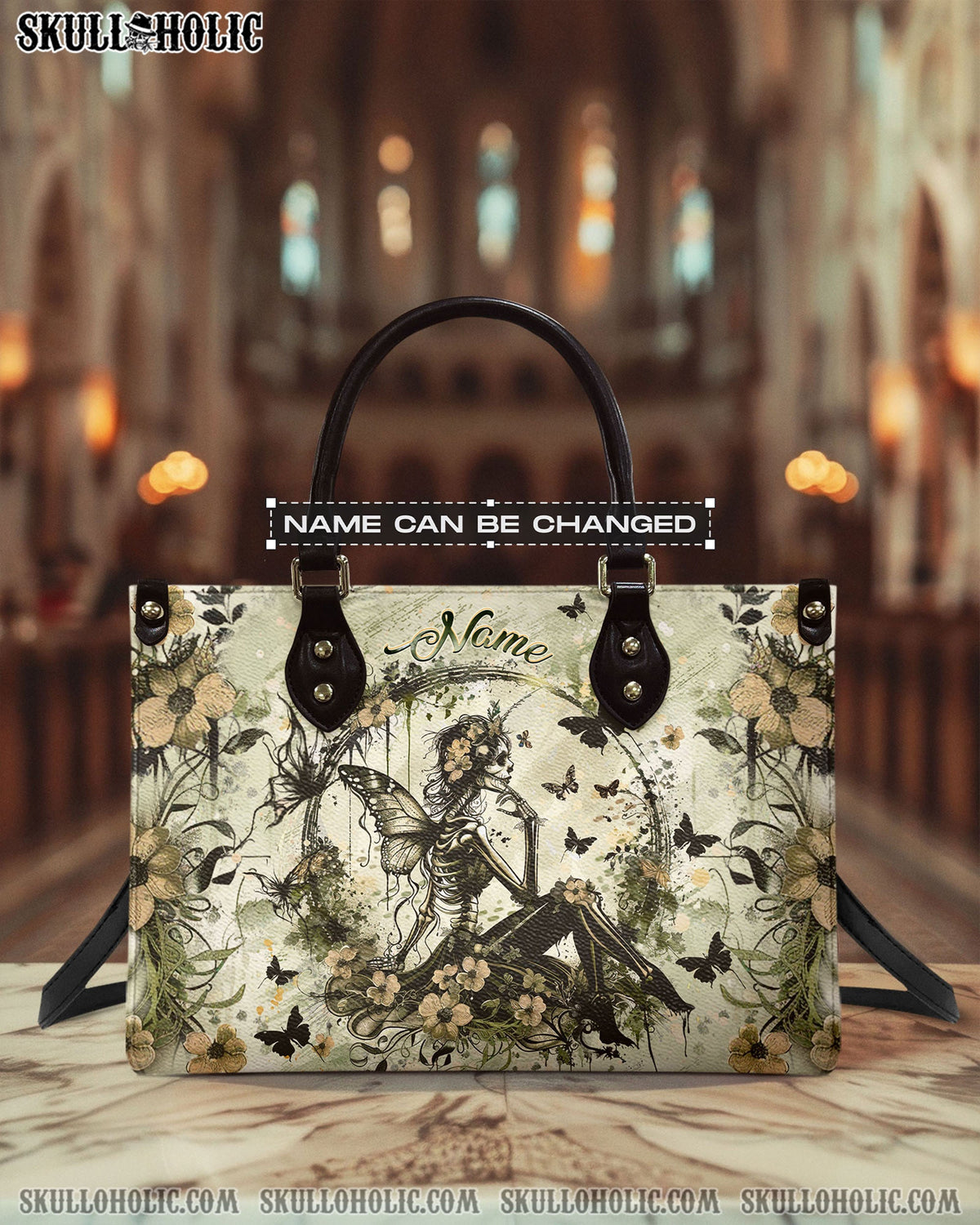 BLISSCORNERS FAIRY SKELETON LADY LEATHER HANDBAG