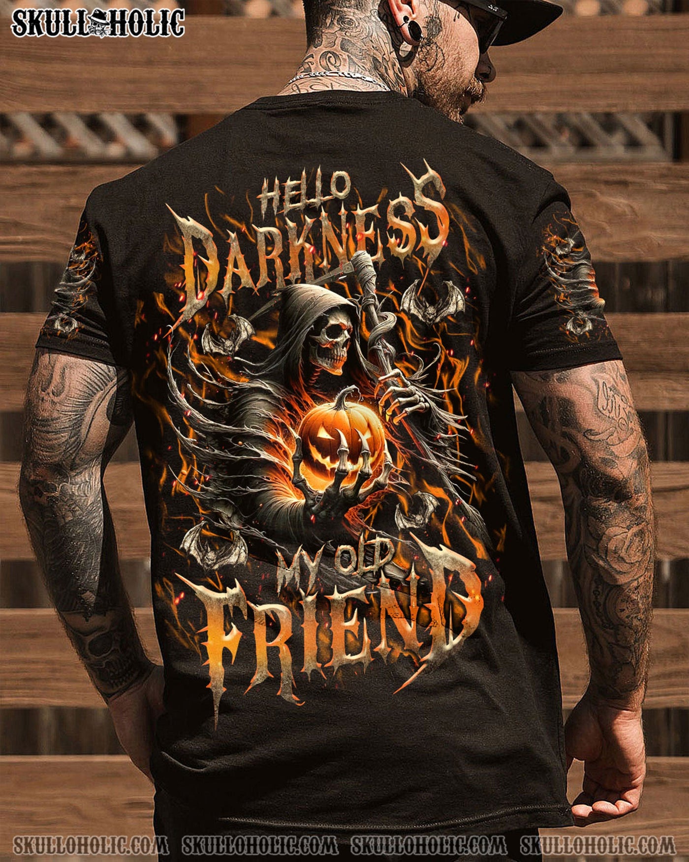 BLISSCORNERS HELLO DARKNESS MY OLD FRIEND HALLOWEEN ALL OVER PRINT