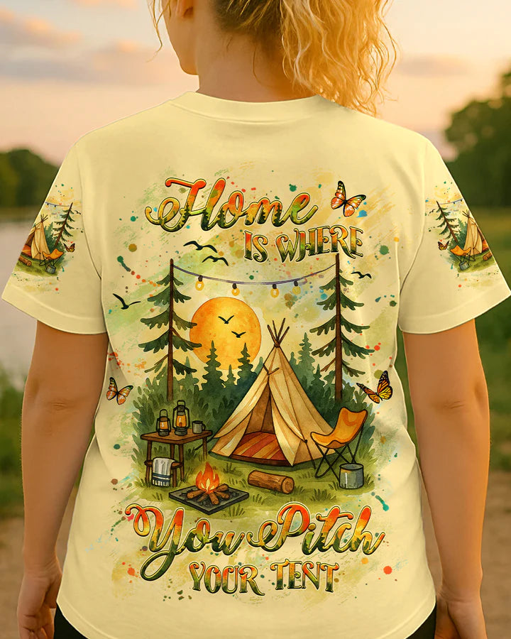 BLISSCORNERS HOME IS WHERE YOU PITCH YOUR TENT ALL OVER PRINT