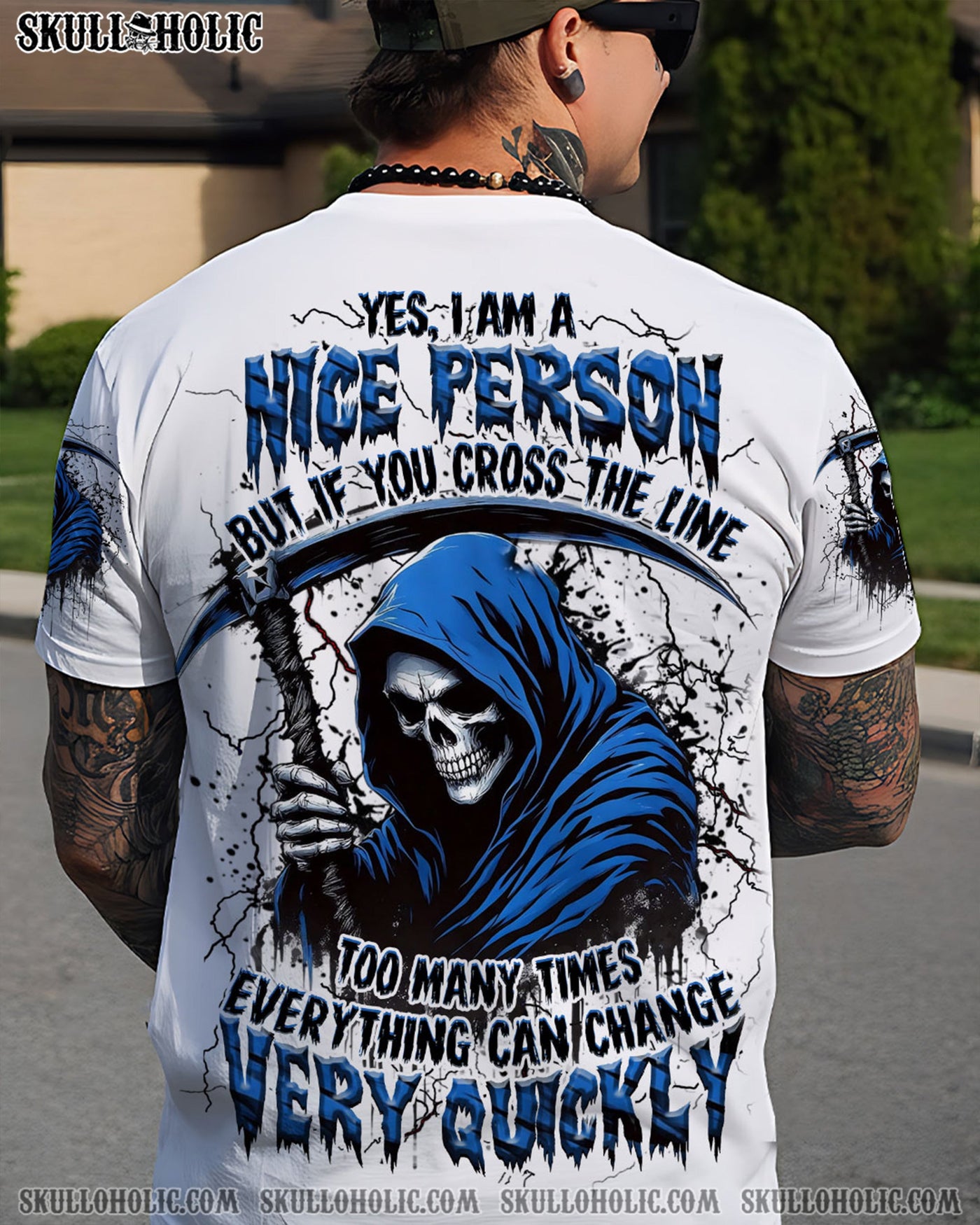 BLISSCORNERS YES I'M A NICE PERSON SKULL REAPER ALL OVER PRINT
