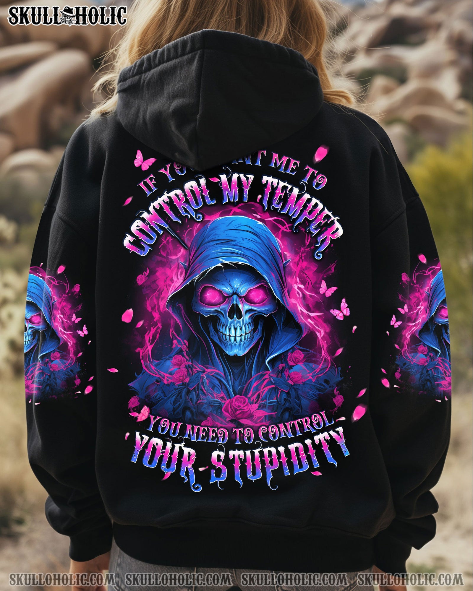 BLISSCORNERS IF YOU WANT ME TO CONTROL MY TEMPER ALL OVER PRINT