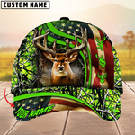 Blisscorners USA Flag Deer Hunting Camouflage Pattern Multicolor Personalized Name 3D Cap