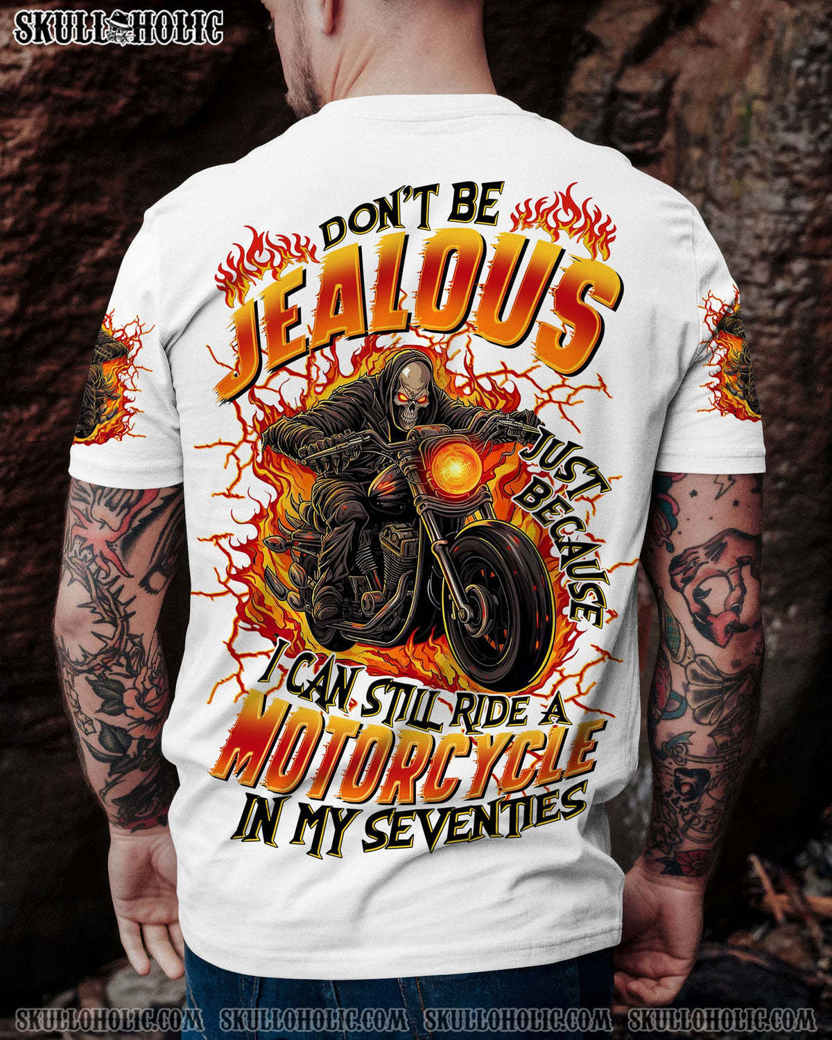BLISSCORNERS DON'T BE JEALOUS BIKER SKULL ALL OVER PRINT