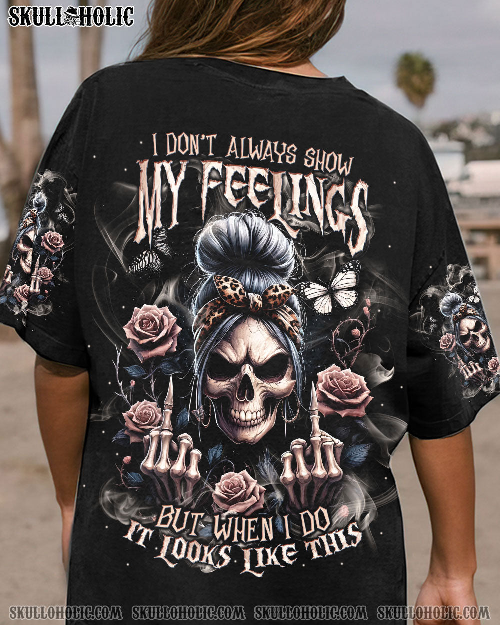 BLISSCORNERS PERSON WHO TOOK ADVANTAGE OF MY KINDNESS MESSY BUN SKULL ALL OVER PRINT