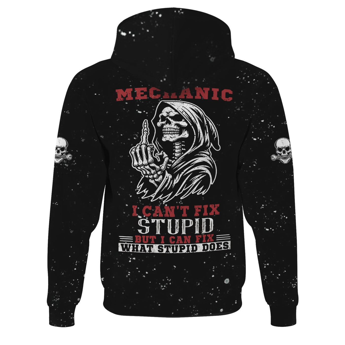 Blisscorners Mechanic Skeleton Shirt, Funny Fix Stupid Graphic Tee, Unique Gift for Mechanics, Skull and Bones Design, Humor Apparel for Auto Repair
