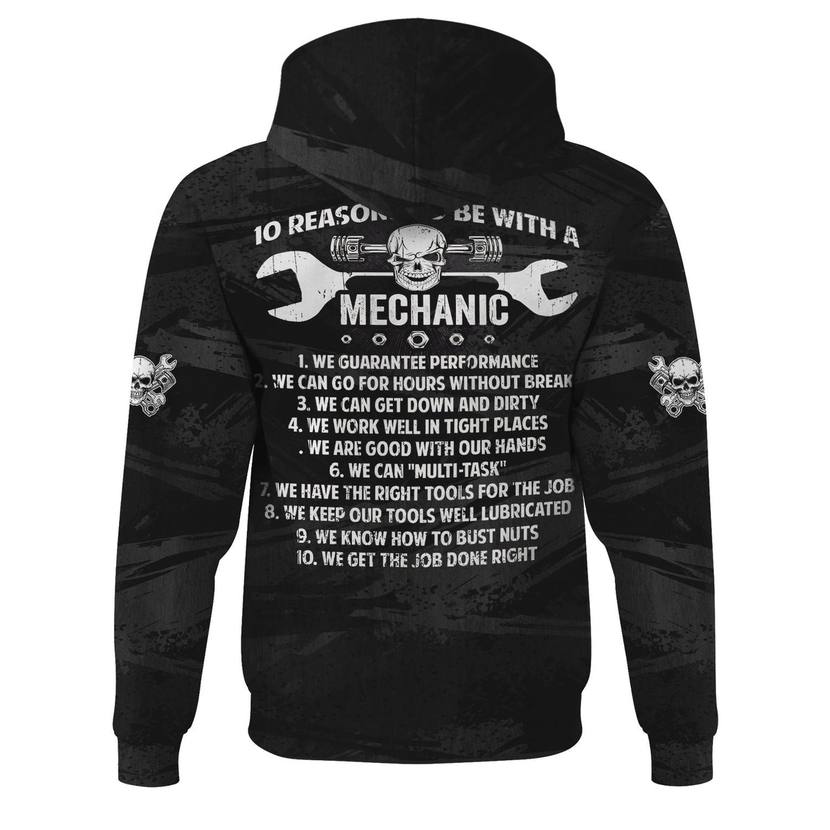 Blisscorners Custom Name Mechanic Shirt 10 Reasons To Be With A Mechanic Skull Wrench Auto Repair Garage Workwear Tee Car Repair Shirt Gift For Men Dad