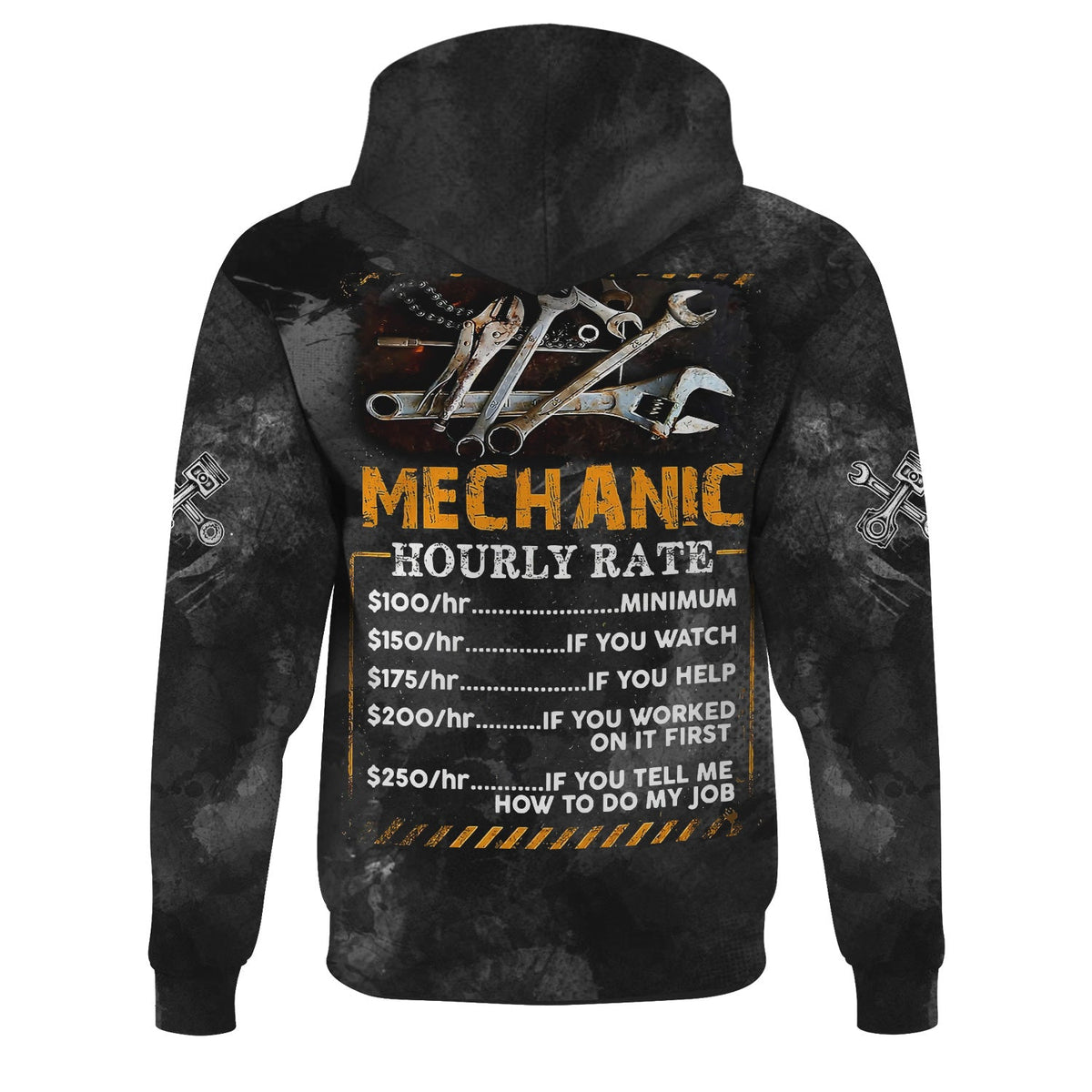 Blisscorners Personalized Mechanic T Shirt Custom Name Hourly Rate Funny Auto Repair Garage Workwear Tee Car Repair Wrench Shirt Gift For Men Dad