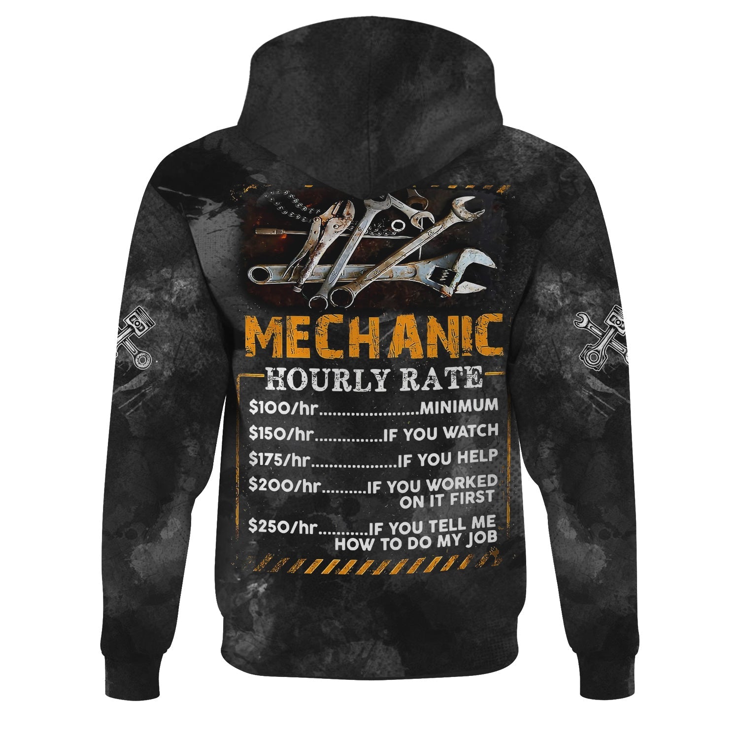 Blisscorners Personalized Mechanic T Shirt Custom Name Hourly Rate Funny Auto Repair Garage Workwear Tee Car Repair Wrench Shirt Gift For Men Dad