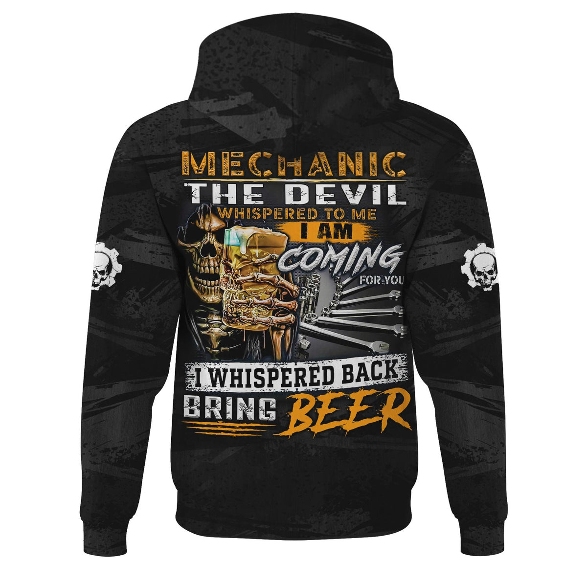 Blisscorners Beer & Mechanic Shirt, The Devil Whispered to Me, I Whispered Back Bring Beer Shirt, Funny Gift for Auto Repair Fans, For Car Lovers