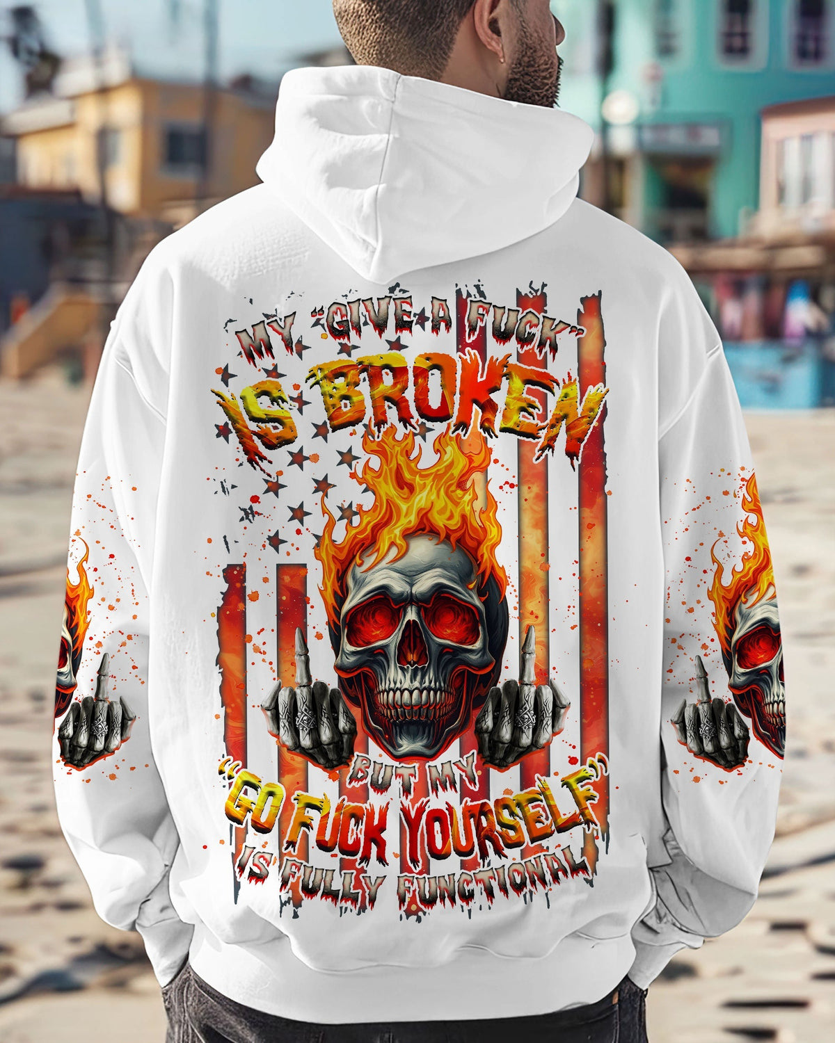 BLISSCORNERS MY GIVE A F IS BROKEN FIRE SKULL ALL OVER PRINT -  TLNZ0702251