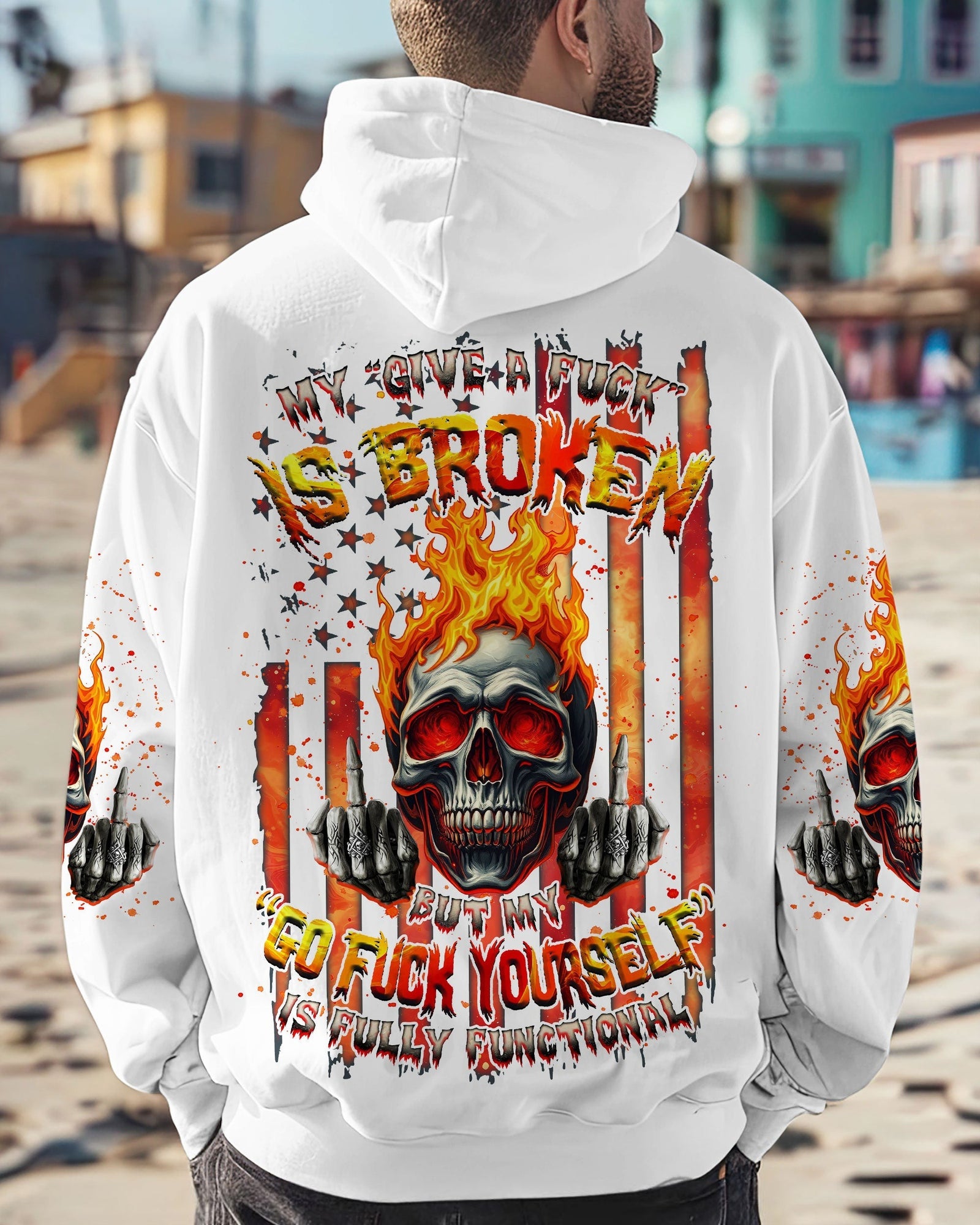 BLISSCORNERS MY GIVE A F IS BROKEN FIRE SKULL ALL OVER PRINT -  TLNZ0702251