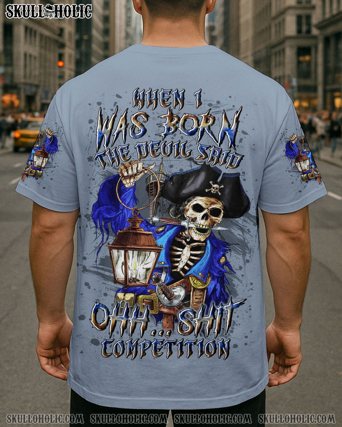 BLISSCORNERS WHEN I WAS BORN PIRATE SKULL ALL OVER PRINT