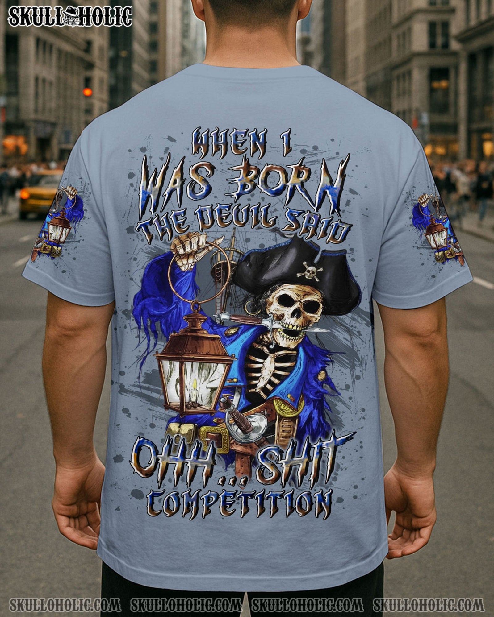 BLISSCORNERS WHEN I WAS BORN PIRATE SKULL ALL OVER PRINT