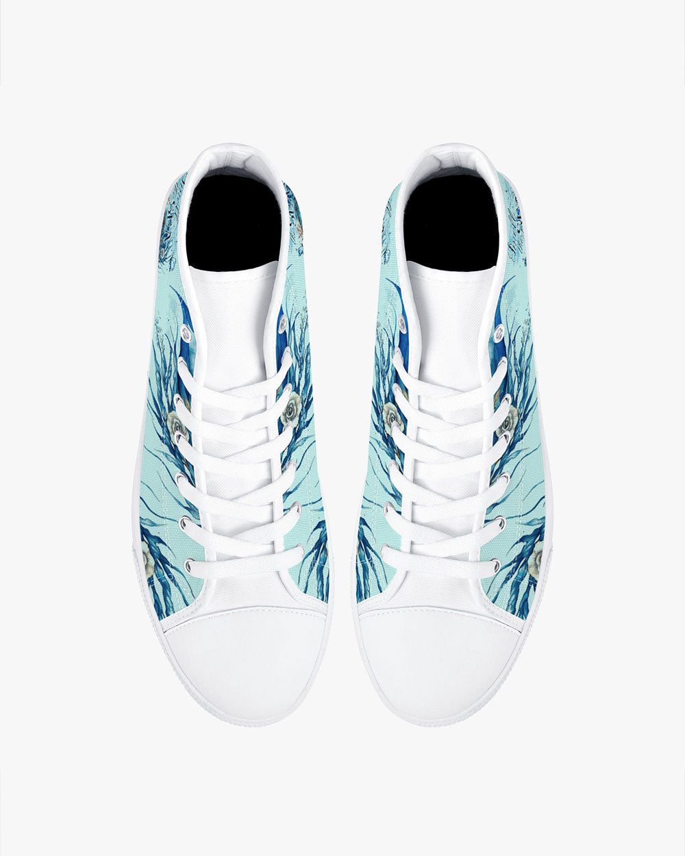 BLISSCORNERS SMELL THE SEA AND FEEL THE SKY HIGH TOP CANVAS SHOES
