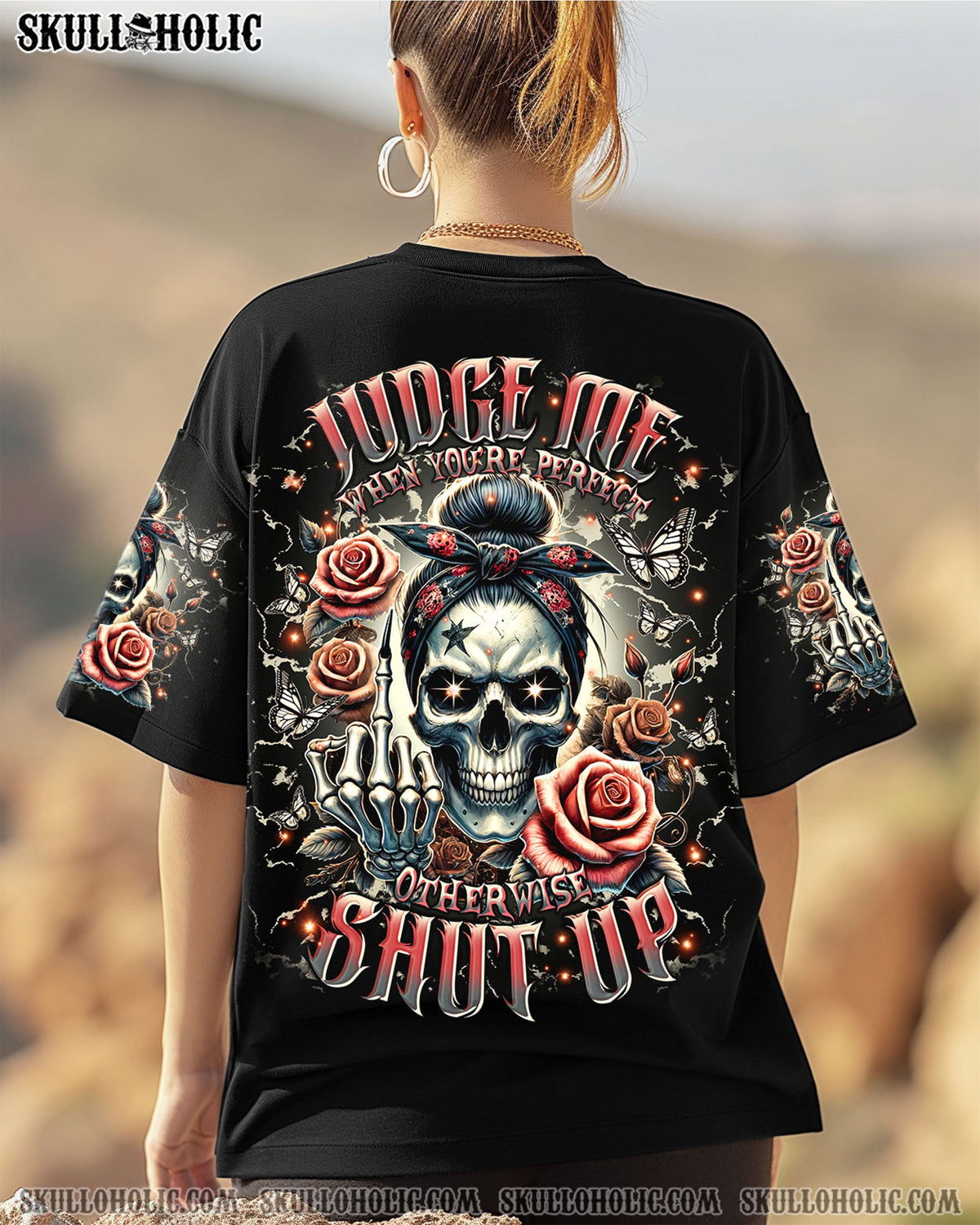 BLISSCORNERS KARMA FAIRY SKULL MESSY BUN ALL OVER PRINT