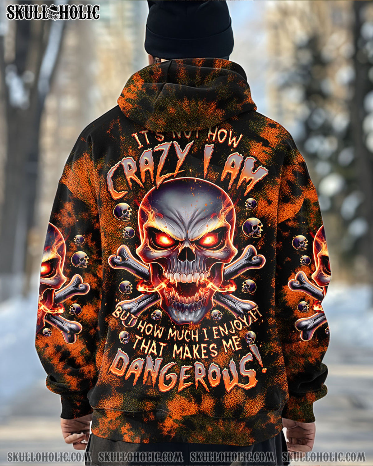 BLISSCORNERS IT'S NOT HOW CRAZY I AM SKULL TIE DYE ALL OVER PRINT