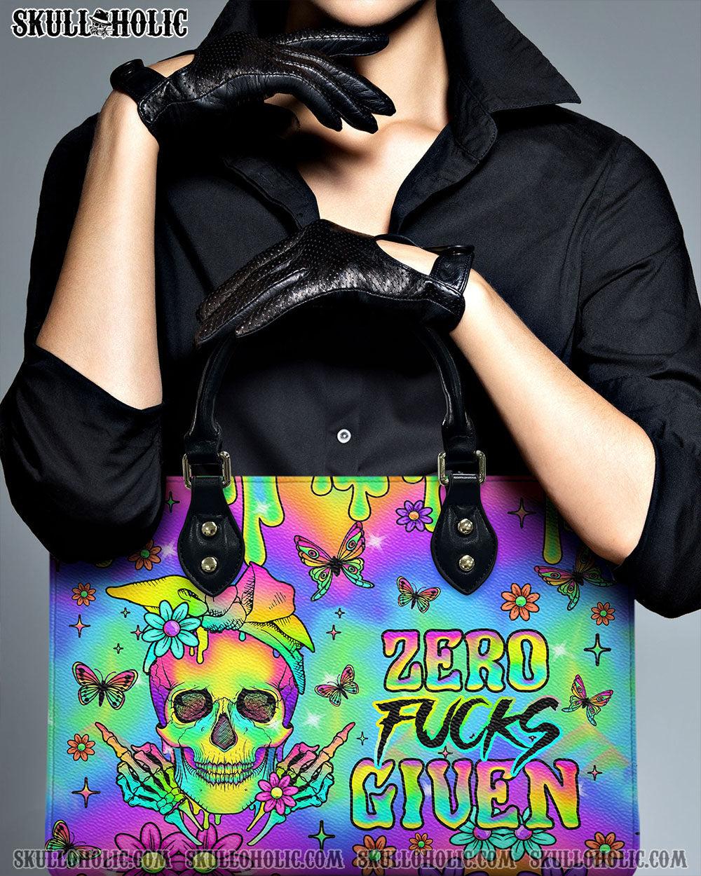 BLISSCORNERS ZERO F GIVEN SKULL TIE DYE LEATHER HANDBAG