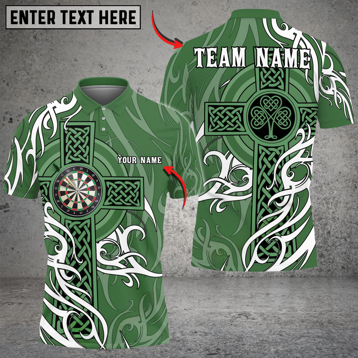 Blisscorners Darts Irish Cross St Patrick Day Personalized Name Shirt