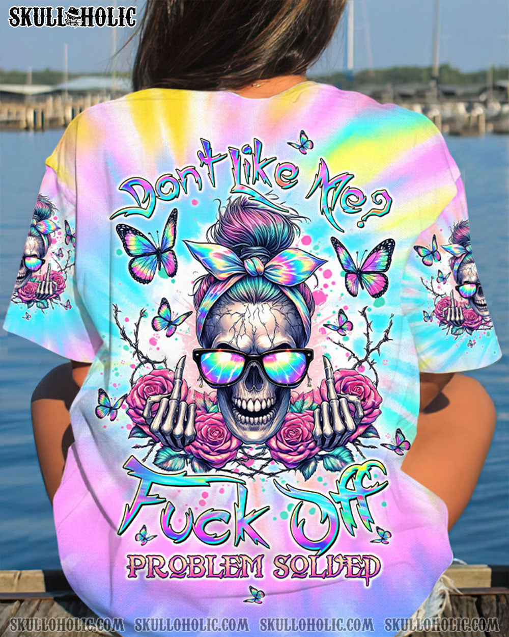 BLISSCORNERS I'M TOO OLD MESSY BUN SKULL ALL OVER PRINT