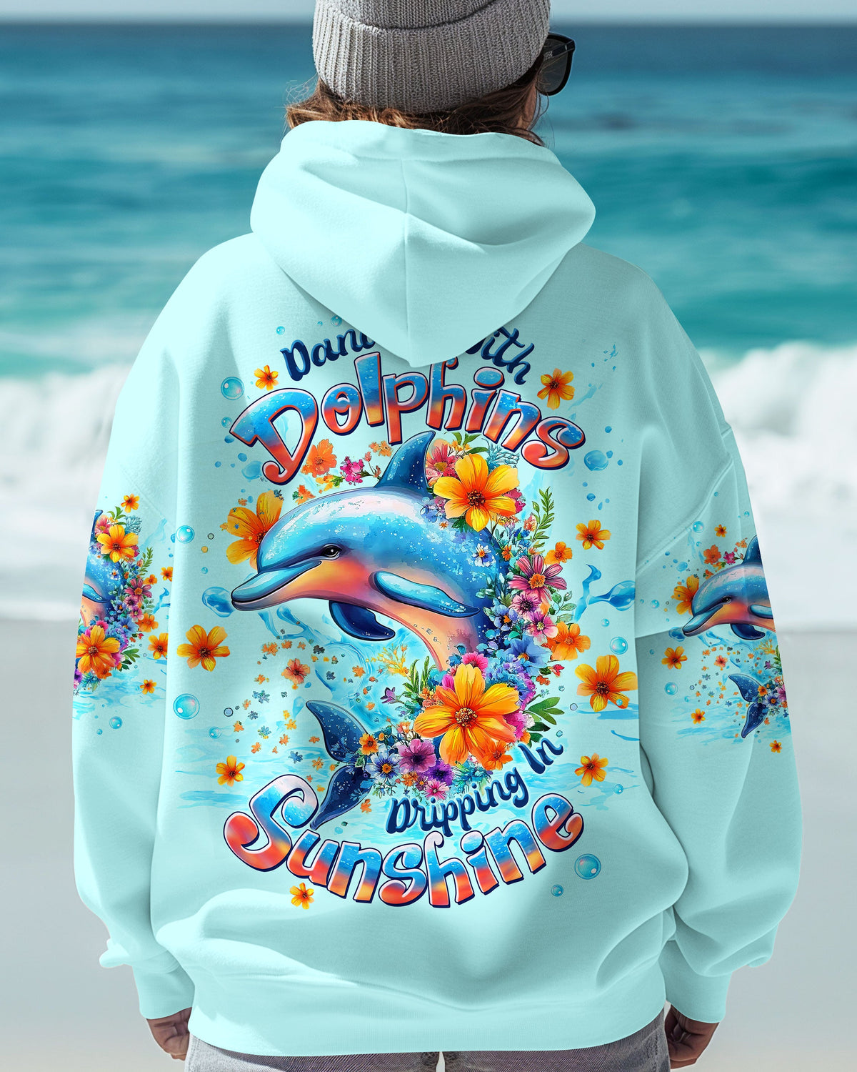 BLISSCORNERS DANCING WITH DOLPHINS ALL OVER PRINT