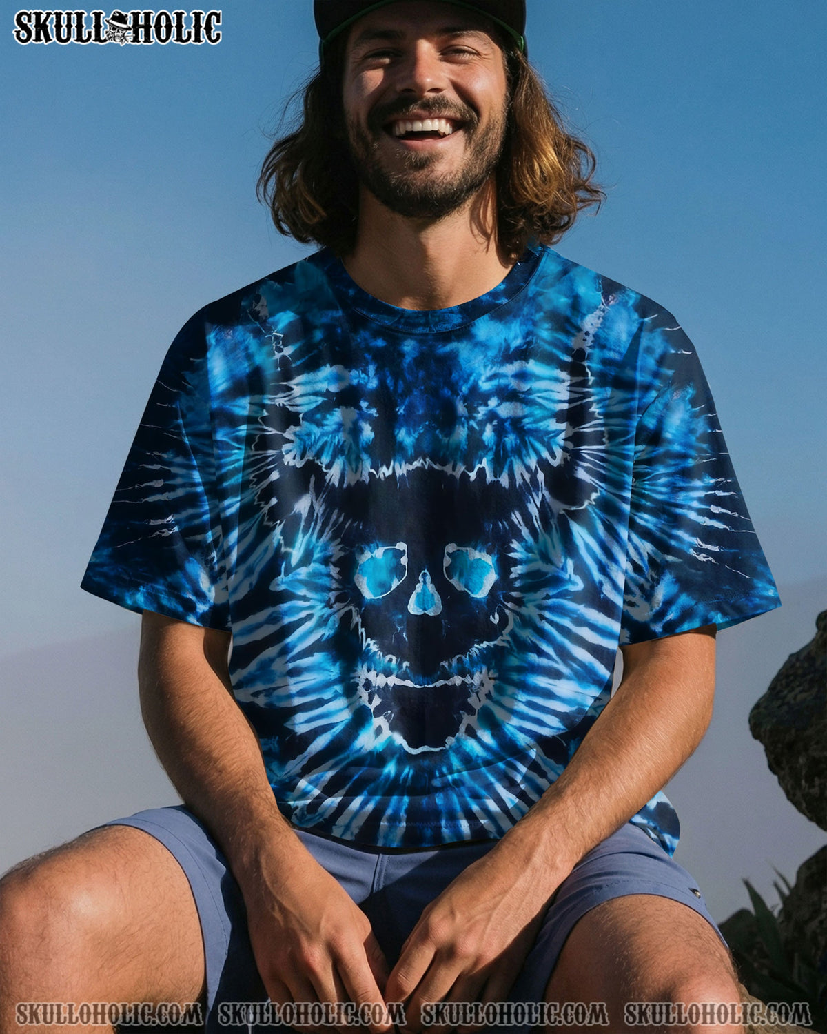 BLISSCORNERS DEMON SKULL TIE DYE  ALL OVER PRINT