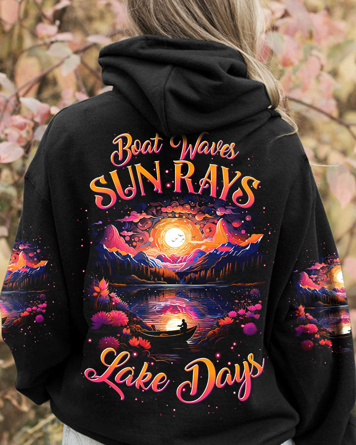 BLISSCORNERS BOAT WAVES SUN RAYS LAKE DAYS ALL OVER PRINT