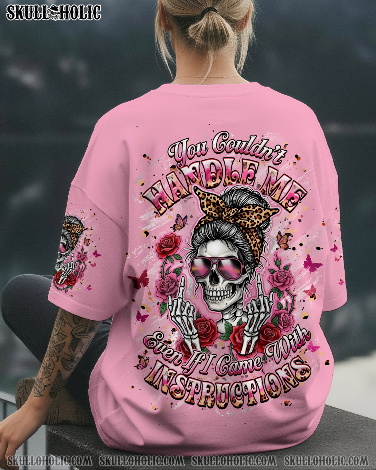 BLISSCORNERS ZERO F GIVEN MESSY BUN SKULL ALL OVER PRINT