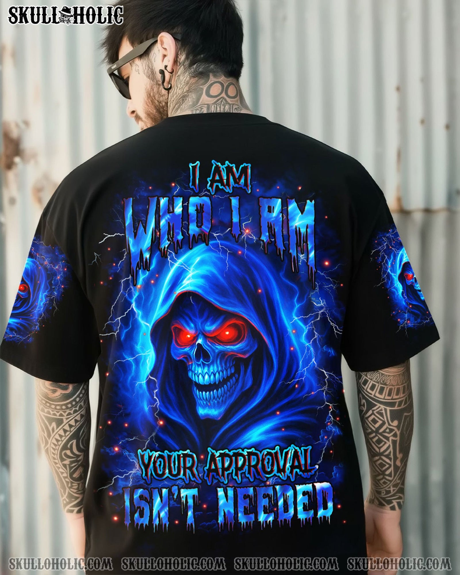 BLISSCORNERS I AM WHO I AM SKULL REAPER ALL OVER PRINT