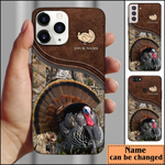 Blisscorners Turkey Hunting Leather Pattern Personalized Name Phone Case LM0912