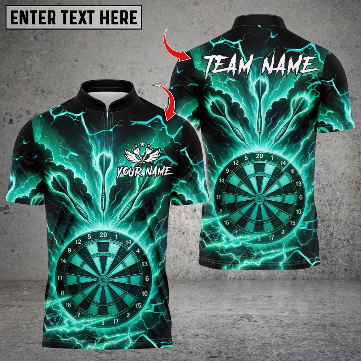 Blisscorners Lightning Dartboard Design ,Custom Team Shirt for Men, Gift for Darts Players