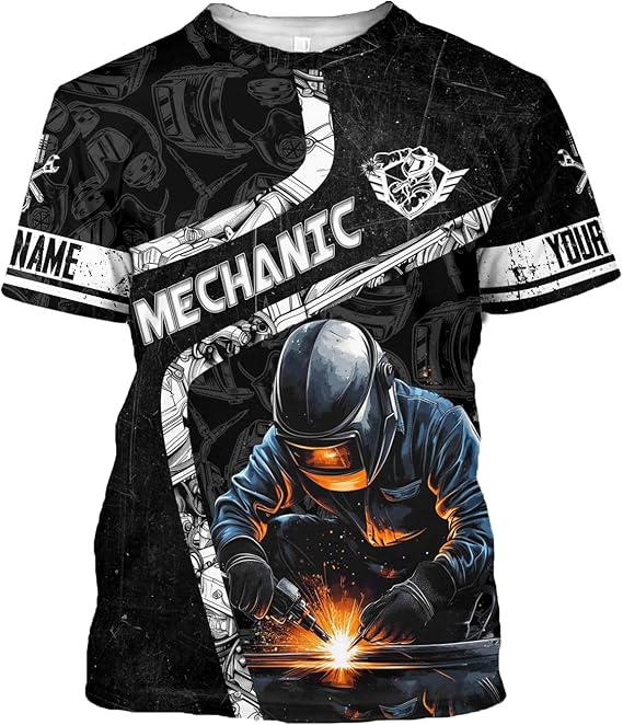 Blisscorners Custom Mechanic Shirts for Men, Mechanic Shirt Gifts for Mechanical Man on Labor Day, Mechanic Labor Rates T-Shirt Hoodie